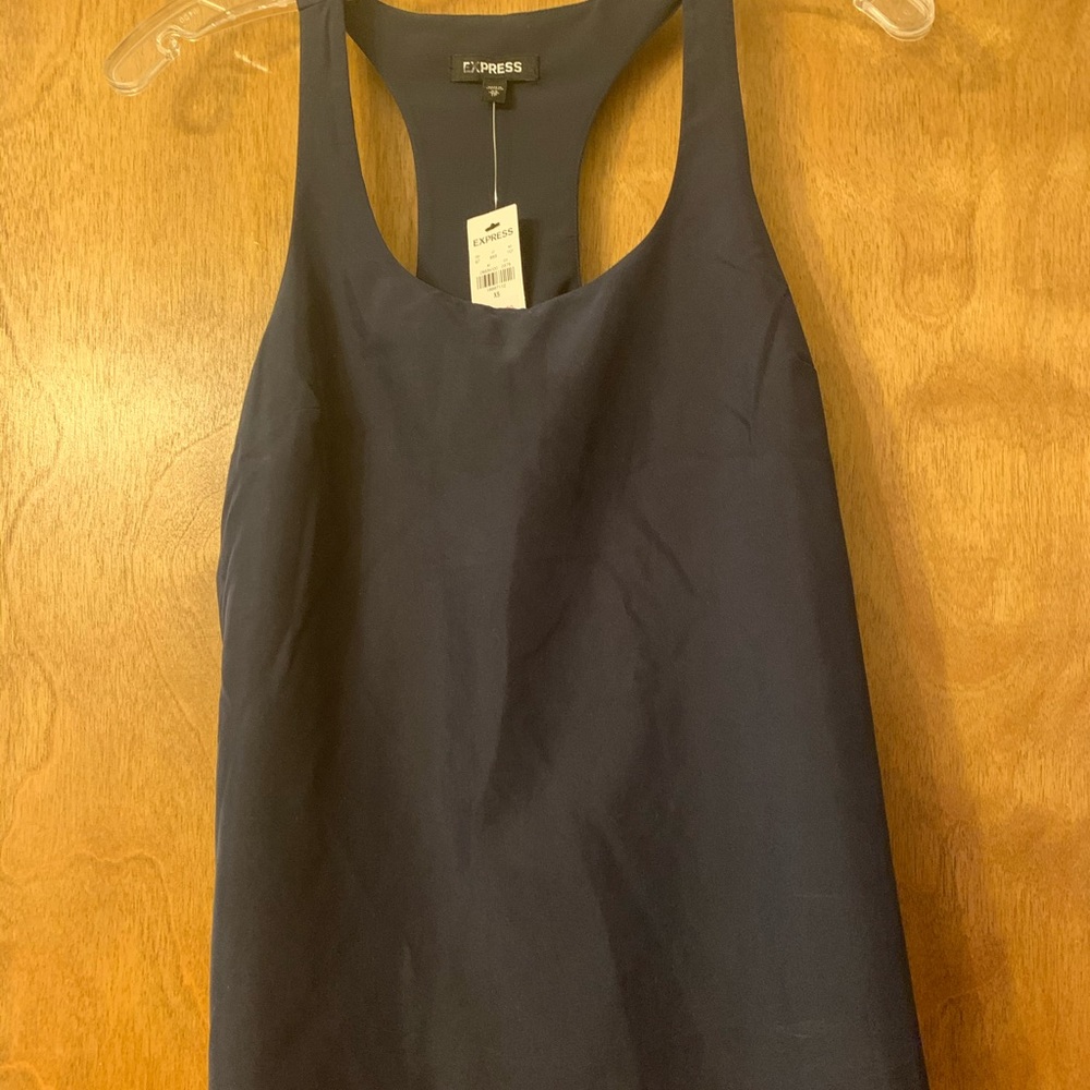 New with tags navy silky shirt with lining